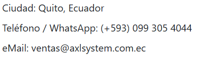 Datos de Contacto